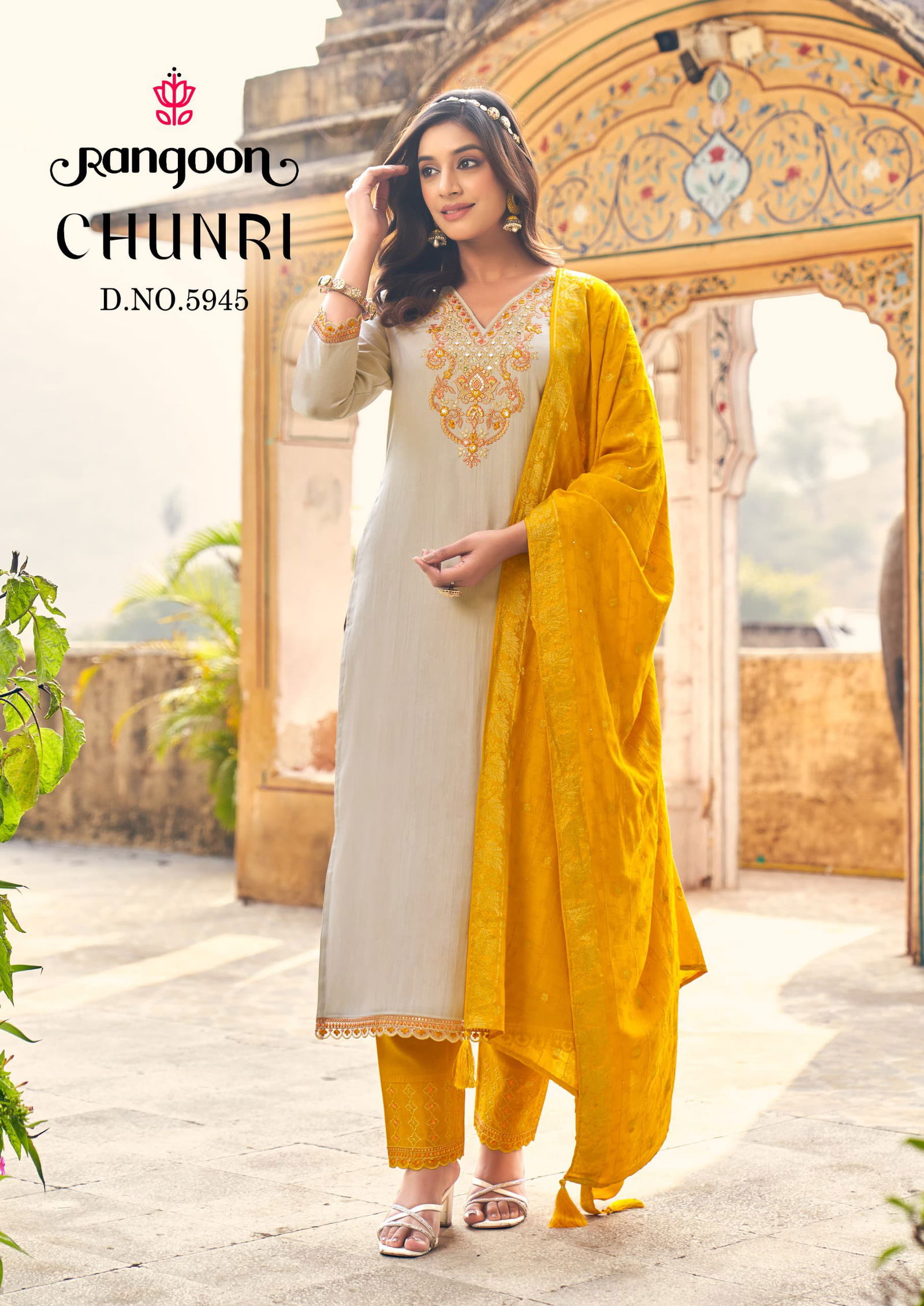  Chunri By Rangoon Viscose Embroidery Kurti Bottom With Dupatta Suppliers In India